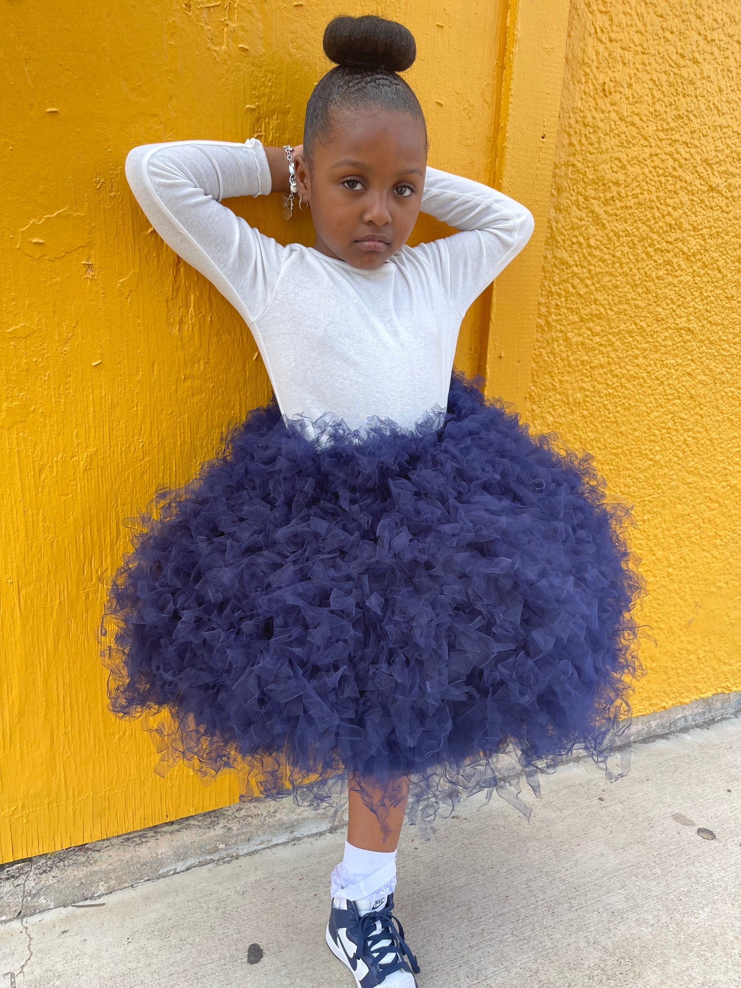 ALL TULLED NAVY SKIRT